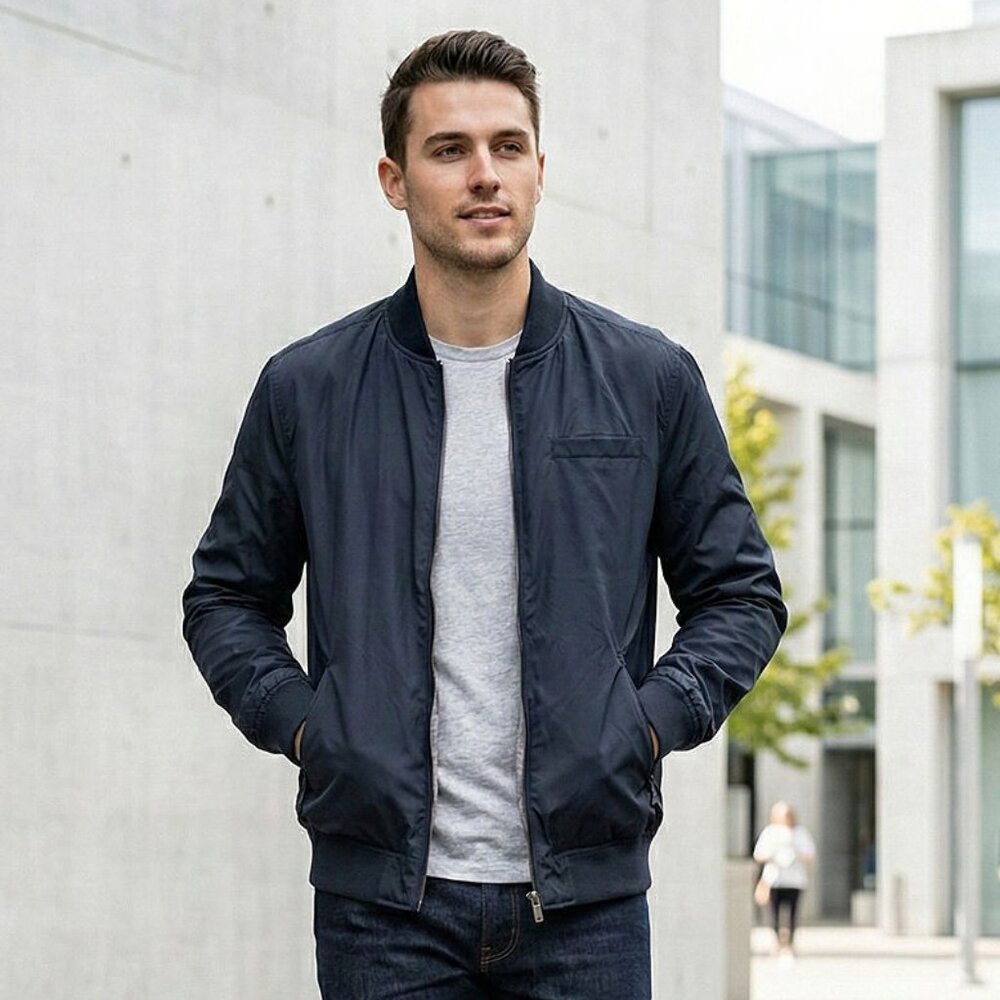 7 Diamonds Loosid Waterproof Bomber Jacket, Navy, Mens Size Large